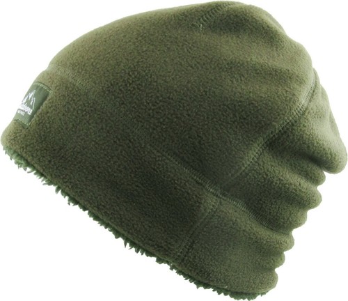 KB ETHOS Fleece Fur Lined Sherpa Skull Cap Olive Green Knit Winter Hat Beanie - Picture 2 of 6