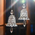 2PC Clear Glass Crystal Wind Chime Suncatcher Chandelier Car Decor Prism Hanging