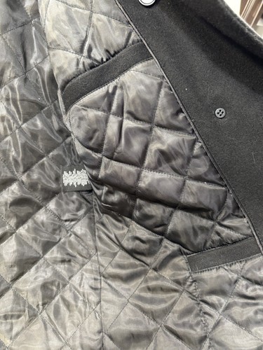 Structure Coat Men’s Black Wool Blend Peacoat Size Large Y2K JACKET VINTAGE 🔥 - Picture 9 of 13