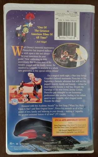 Walt Disney's Pinocchio 60th Anniversary Edition (VHS Tape, 1999) - Bild 3 von 3