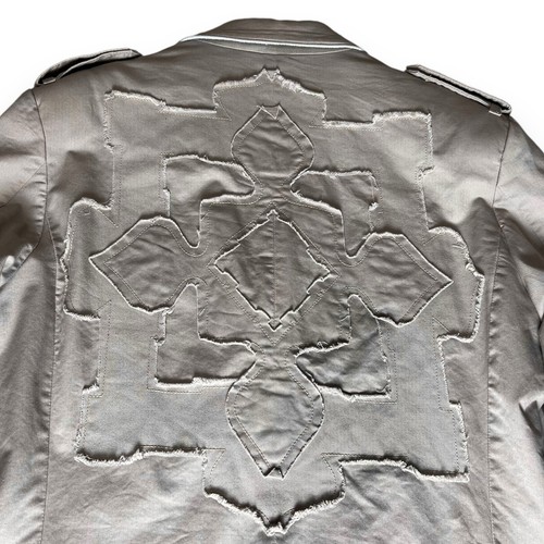 Chaqueta Blazer Deportiva Marc Ecko New York Corte y Costura Beige Parches Para Hombre Talla M - Imagen 8 de 10