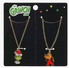 Dr. Seuss How The Grinch Stole Christmas Grinch  Max Besties Necklace Set New