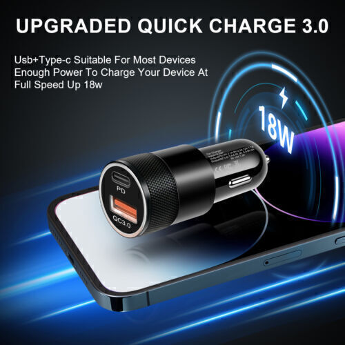 Dual USB PD Type-C Car Charger 20W Fast Adapter For Motorola Edge 60 Pro Edge 60 - Picture 16 of 29
