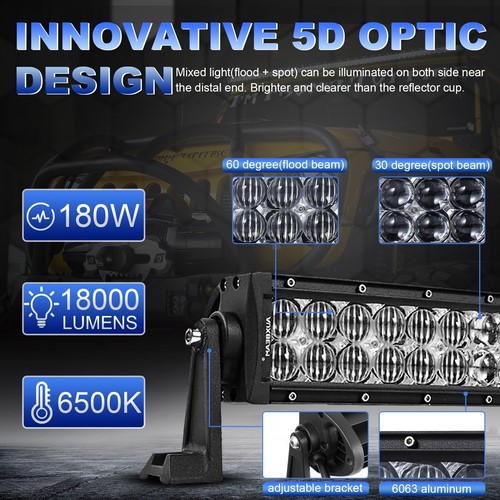 AUXBEAM 32" Curved 5D LED Work Light Bar Spot Flood Driving Truck ATV Offroad - Picture 2 of 12