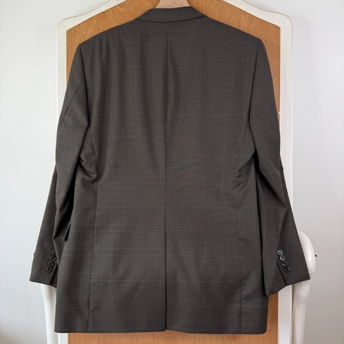 Jos A Bank Suit Mens 41R Brown Glen Prince of Wales 2 Button 100% Wool 32x33 - Picture 13 of 21