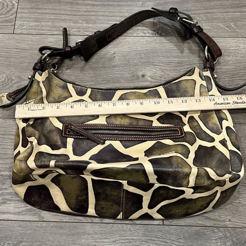 Dooney & Bourke Leather Purse Giraffe Animal Print Hobo Handbag Fabric Lined - Picture 10 of 10