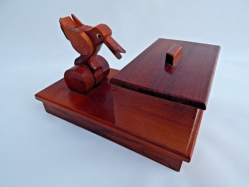 Estuche para cigarrillos de madera vintage con soporte de madera tallada hecha a mano vintage mágico sur - Imagen 11 de 12