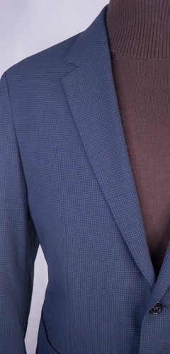 Banana Republic Wool Check Blue Sport Coat Jacket Blazer Sz 44R Two Button EUC - Picture 5 of 15