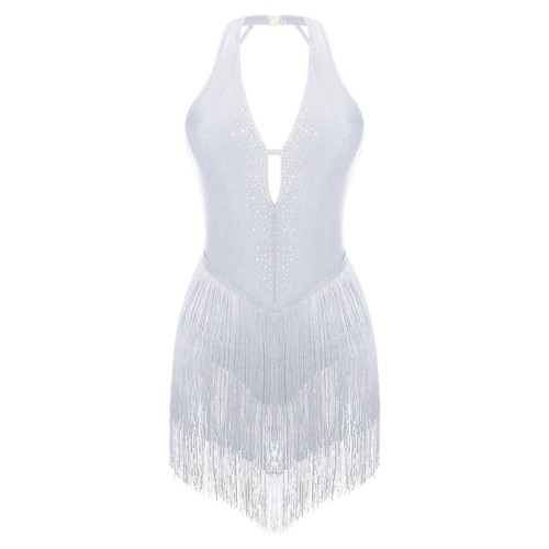 Womens Dress Shiny Unitard Carnival Bodysuit Sexy Latin Dance Leotard Backless - Foto 20 di 28