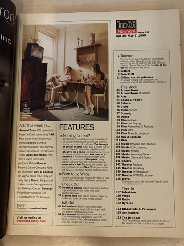 Time Out N.Y.April 1998 Nothing For Rent Solutions Toni Tennille (captain) - Imagen 2 de 2