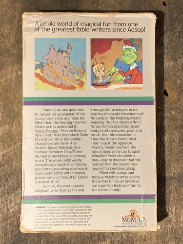 The Dr. Seuss Video Festival VHS (1966/1970) - Picture 6 of 7