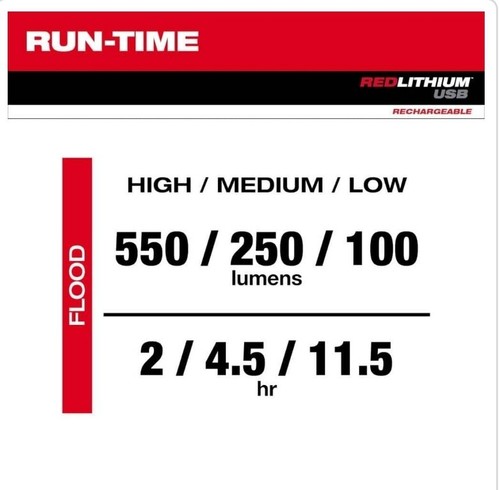 Milwaukee 2114-21 550 Lumens USB Rechargeable Pivoting Flood Light - Picture 4 of 6