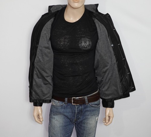 NEU John Varvatos Star USA Kapuzenjacke schwarz Größe Medium Reißverschluss/Knopfleiste - Bild 2 von 17