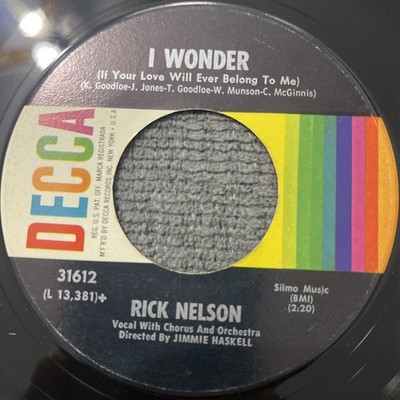 RICK NELSON-The Very Thought Of You / I Wonder DECCA~31612~1964 Vocal 7''
