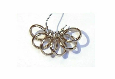 12 anneaux de rideaux 28 mm (1-1/8") nickel laiton vieilli argent lisse... - Photo 1/4