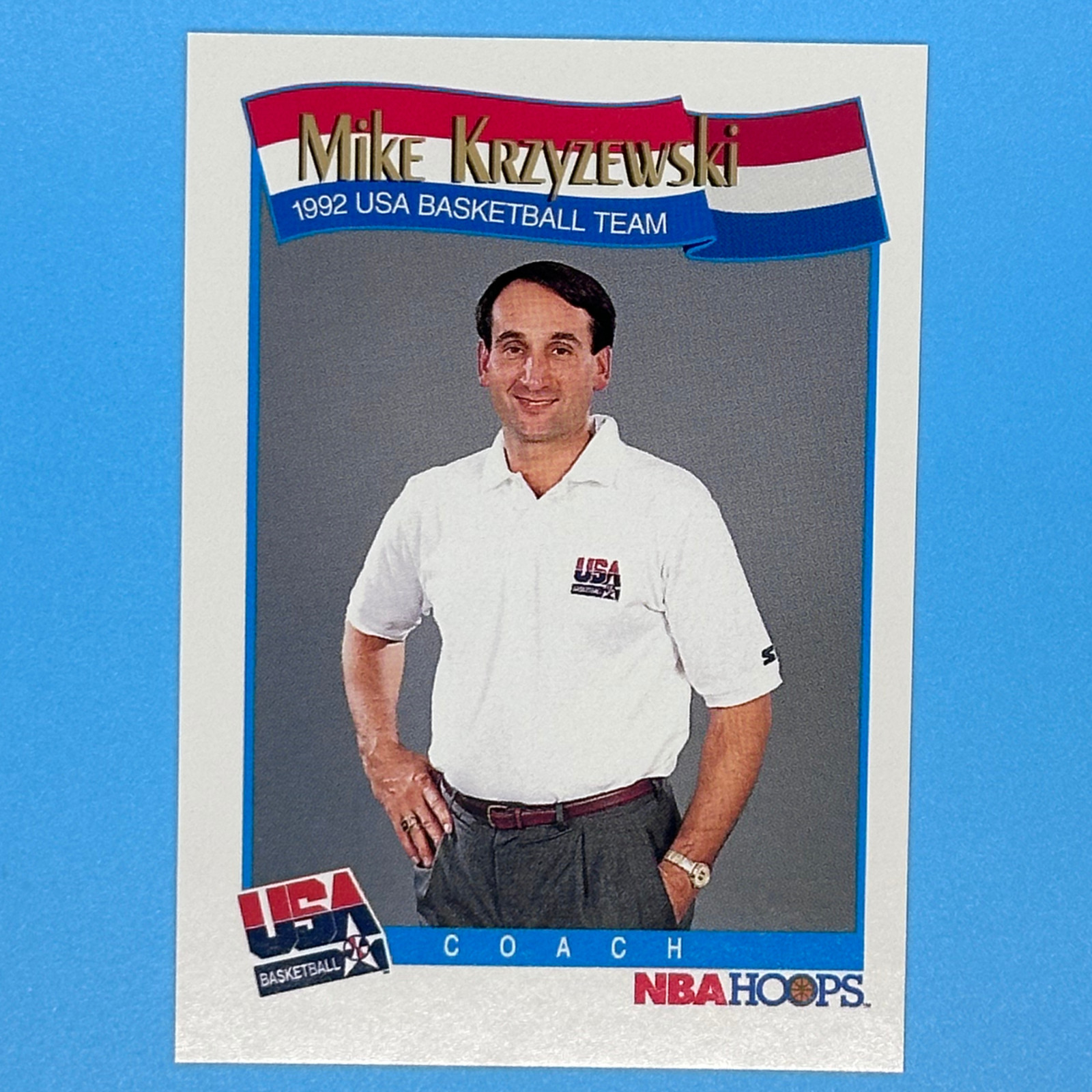 1991-92 NBA Hoops #588 Mike Krzyzewski – Duke Blue Devils / Team USA Coach