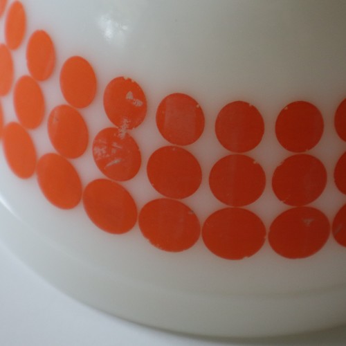 Vtg 1960's Pyrex "New Dot" Nesting Small Bowl w Orange Dots #401, 1 1/2 Pint - Picture 14 of 16