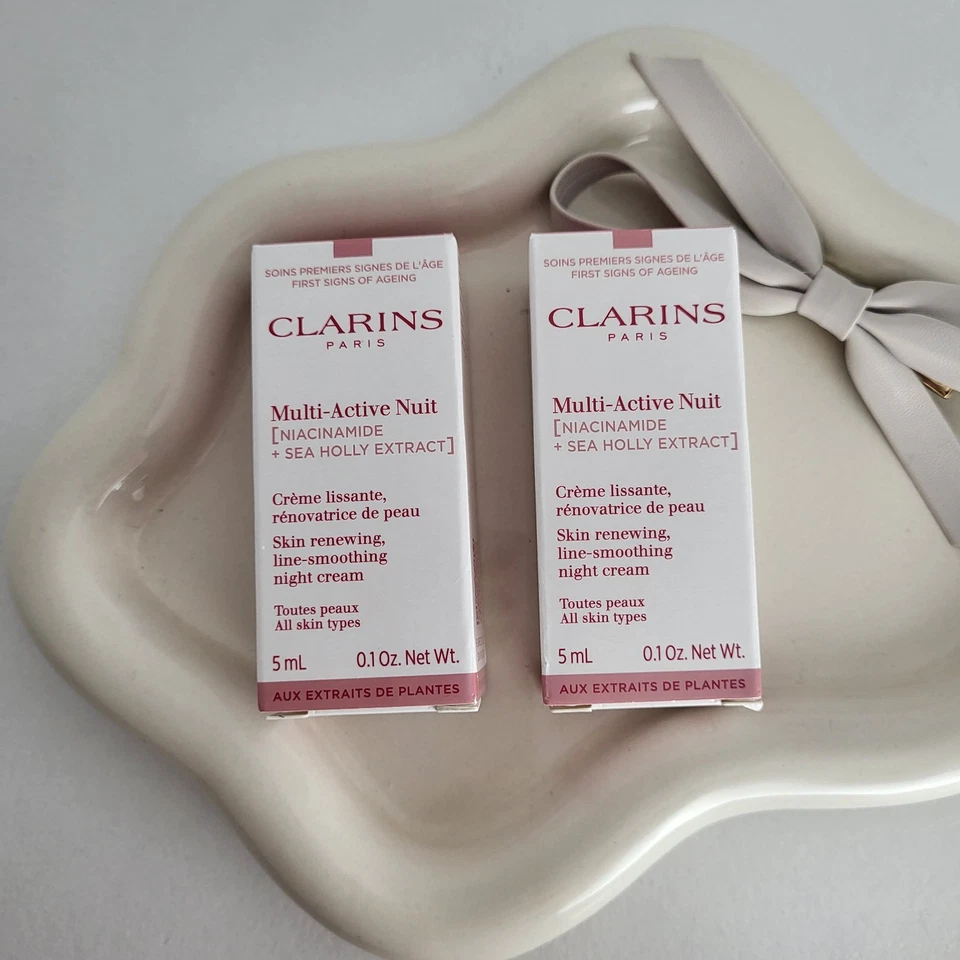 4pcs Clarins Multi Active Nuit Skin Renewing Line Smoothing Night Cream+Cleanser - Image 3 of 4