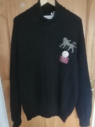 Vintage Gianfranco Ferre 100% Wool Merinos Extra Knit Sweater Black Men’s L