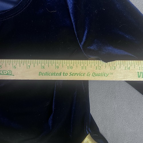 Bonnie Jean Dress Girls Sz 4-5 Holiday Christmas Drop Waist Blue Velvet Plaid - Picture 6 of 8