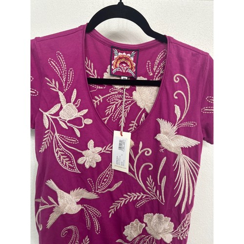 T-shirt Johnny Was Frankie Everyday Festival fucsia taglia XXS nuova con etichetta - Foto 6 di 10