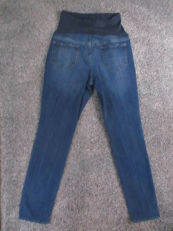 Old Navy Maternity Jeans Womens 14L Blue Skinny Full Panel Destructed Wash 35x32 - Image 3 of 4