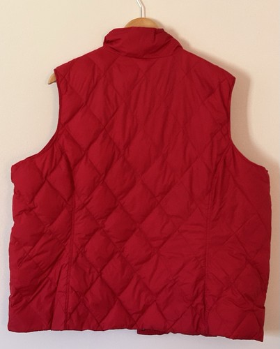 Lands' End Women's Red Quilted Puffer Jacket Vest Size 2X - Picture 2 of 5