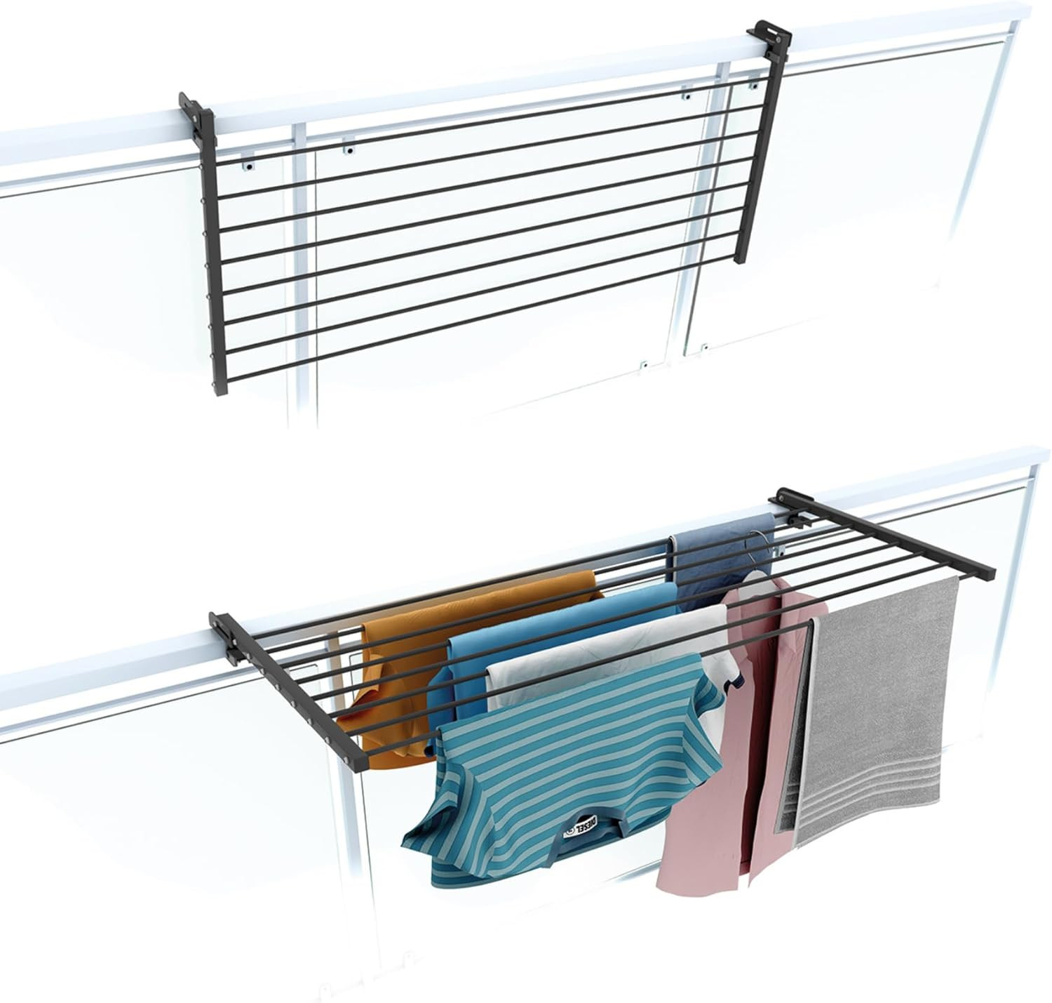 Stendino Balcone Ribaltabile Resistente: Soluzione Esterna Acciaio