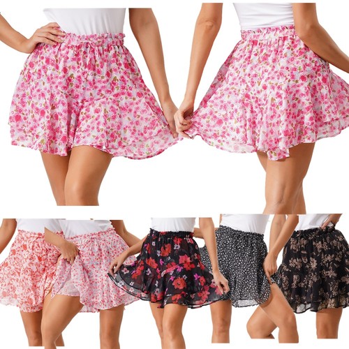 Costume Donna Uscire Vestito Svasato Sportivo Culottes Vita Minigonna Lavoro - Foto 2 di 94