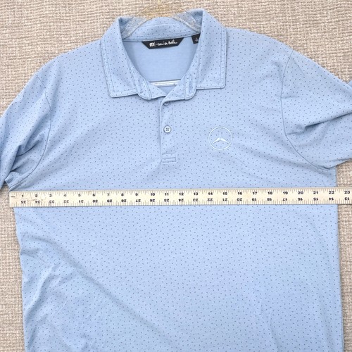 Travis Mathew Mercedes Benz Golf Polo Shirt Athletic Fit Blue Size L Logo Geo - Picture 7 of 12