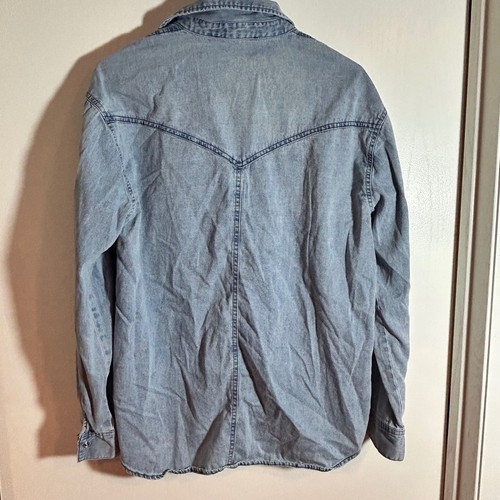 Camicia denim Jane + Delancey donna M lavaggio chiaro stile western - Foto 4 di 4
