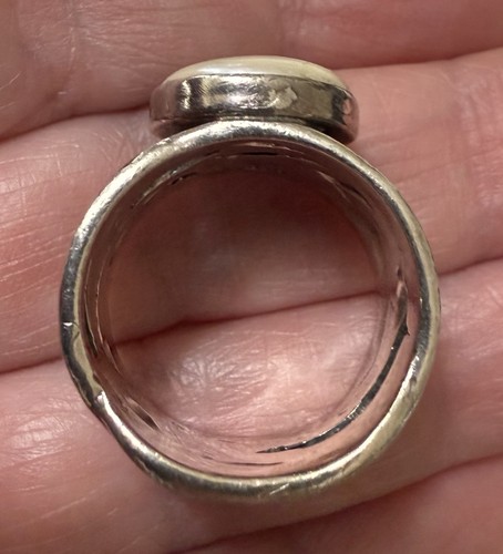 SILPADA Intertwined Sterling Silver Wide Band Coin Pearl R1542 MERMAID Ring Sz 7 - Picture 13 of 18