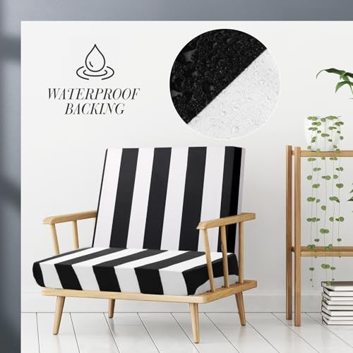 8 Stück Terrasse Stretch Kissenbezüge Streifen Outdoor Kissenbezüge Ersatz - Bild 5 von 7