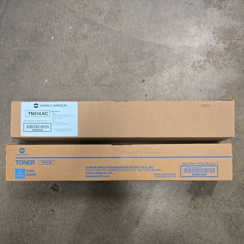 Konica Minolta A9E8430 TN514C Cyan Toner Genuine New OEM Sealed Box - 第 1/3 張圖片