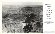 Lake Mead, Nevada NV Boulder Dam Mead As Seen From the Air Frashers Vintage RPPC