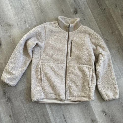 MUJI Mens Boa Fleece Jacket Sand Beige Size L - product listing photo