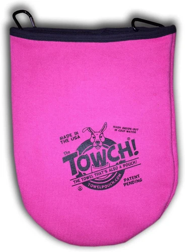 Towch® Disc Golf Towel Pouch - 3 to 5 Bag 9.875" x 12.75", Perfect Pink 