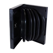 Maxtek Black 10 Disc Capacity DVD Cases with 4 Flip Trays and Outter