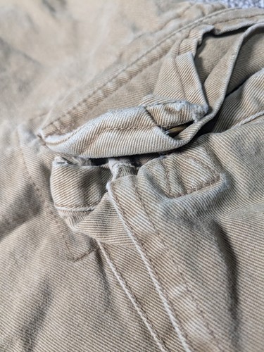 Abercrombie & Fitch Pants Mens 34R Khaki Tan Baggy Cargo Y2K Distressed Vtg - Picture 8 of 8