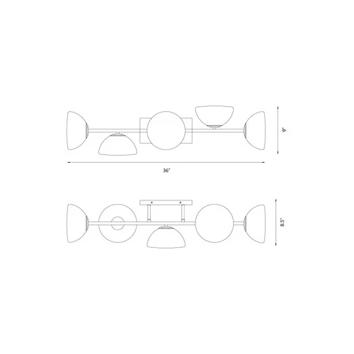 Designers Fountain D270H-5B Zio 5 Light 36"W Vanity Light - Nickel - Picture 2 of 3