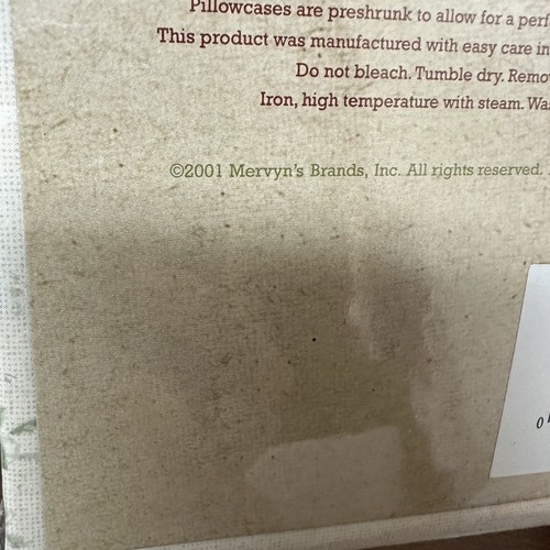 Vintage 100% Egyptian Cotton Green Floral Standard Pillowcases NEW NOS - Picture 5 of 7