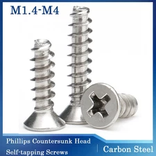 M1.4-M4 Phillips Countersunk Head Self-tapping Screws Nickel Plated Carbon Steel