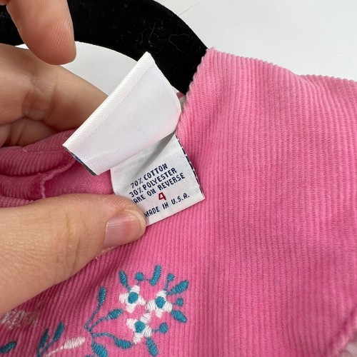 OshKosh Pink Embroidered Eyelet Lace Collar Vintage Ruffle Dress Girls Size 4 - Imagen 4 de 11