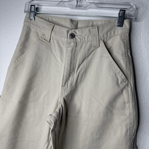 Levi's Vintage Beige High Waisted Denim Jean Wide Leg Pants Boys Size L W27 L28 - Picture 2 of 12