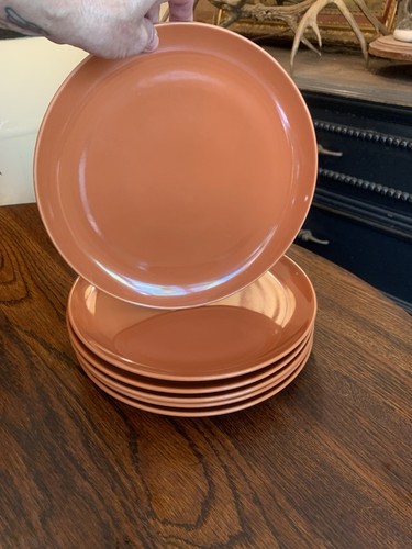 SET OF 6 - IKEA FARGRIK - BURNT ORANGE RUST - 10 5/8" DINNER PLATES - 15199 EUC - Picture 6 of 14