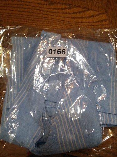 Time & Tru XL Sleeveless V Neck Linen/Rayon Blend Blue & White Striped Top - Picture 10 of 10
