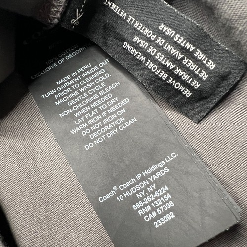Coach Men’s Signature C Print Pocket T-Shirt Black Gray Size Small - Picture 4 of 7