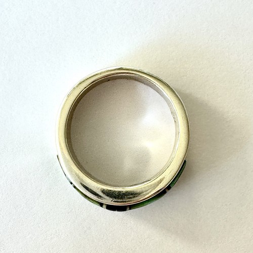 Navajo Inlay Sonora Türkis Opal Ehering Größe 9 9 mm Ring Herren AT - Bild 9 von 9