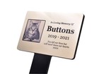 Personalised Pet Photo Memorial Stake – Gold Acrylic Plaque, UK Dispatch