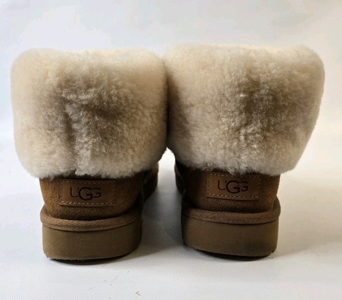 Ugg Classic Mini Fluff Chestnut Suede Sheepskin Shearling Boots! Size 9 - Picture 4 of 7